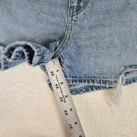 American Eagle 2 Piece Jeans Mom Shorts size 000 Distressed Womens 0690 - Picture 15 of 16
